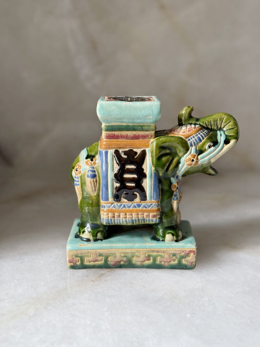 Vintage Elephant Green Figurine