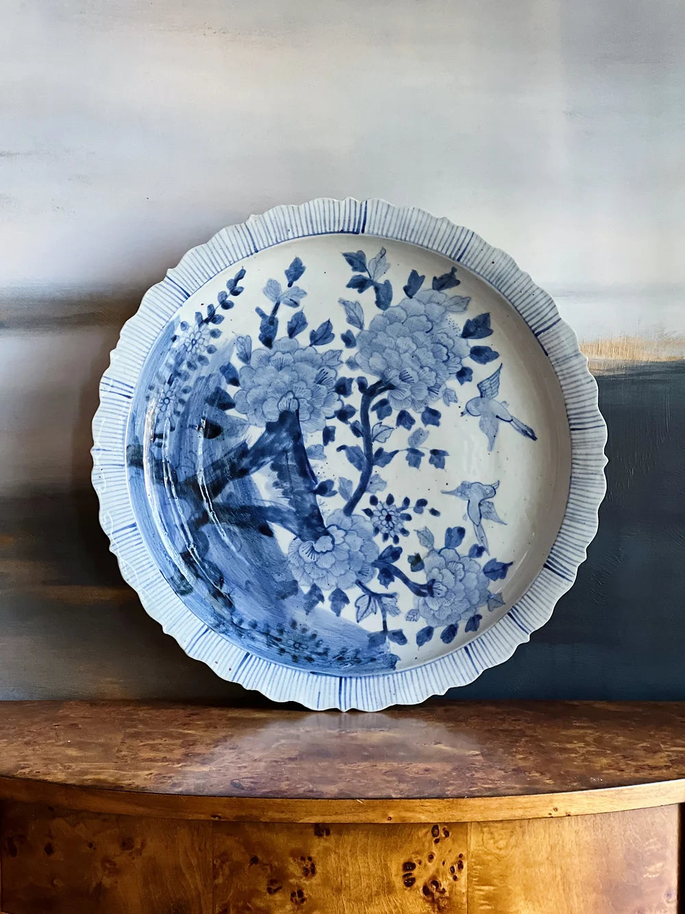 blue and white porcelain platter