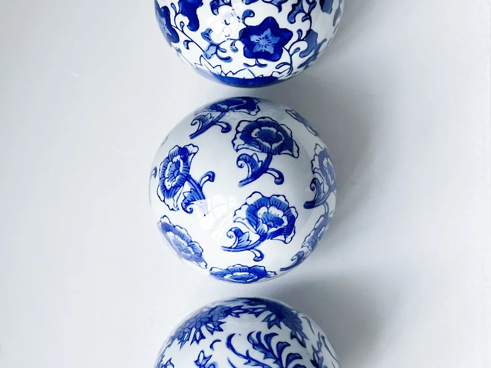 blue and white carpet balls