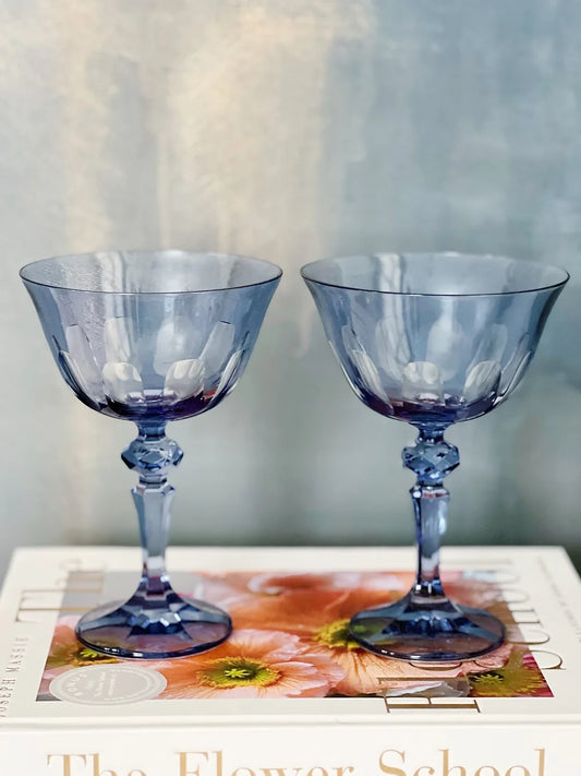 Sir/Madam Rialto champagne coupe in thistle blue