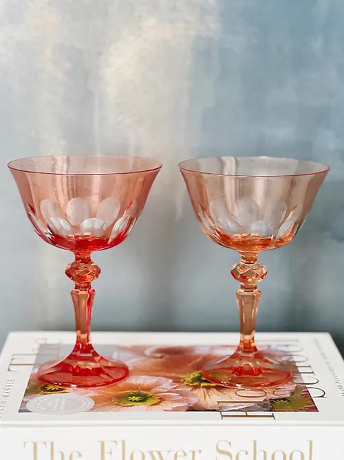 Pink Champagne Coupe Glasses