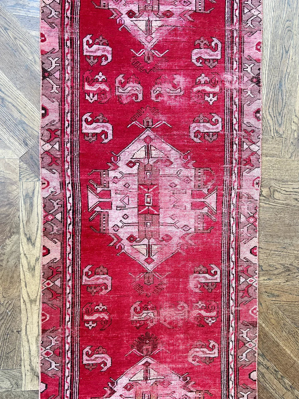 vintage red Turkish rug 