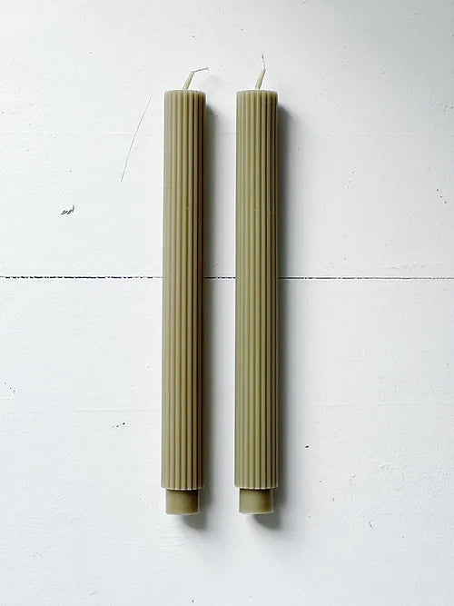 sunday edition roman taper candles in sage