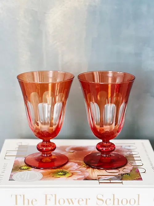 Sir/Madam Rialto tulip glasses in lolita red