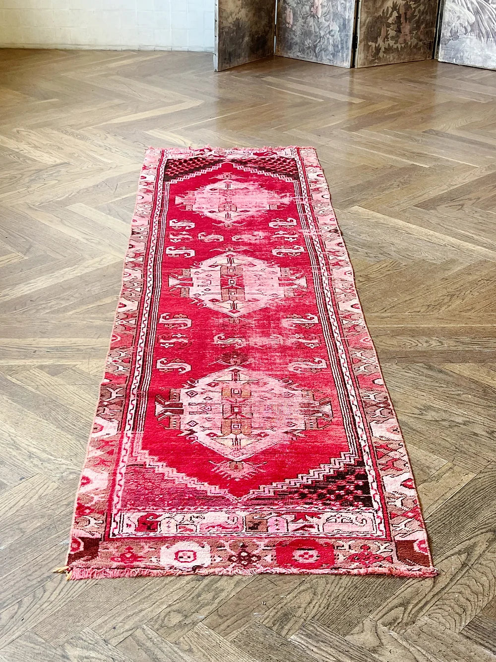 vintage red Turkish rug 
