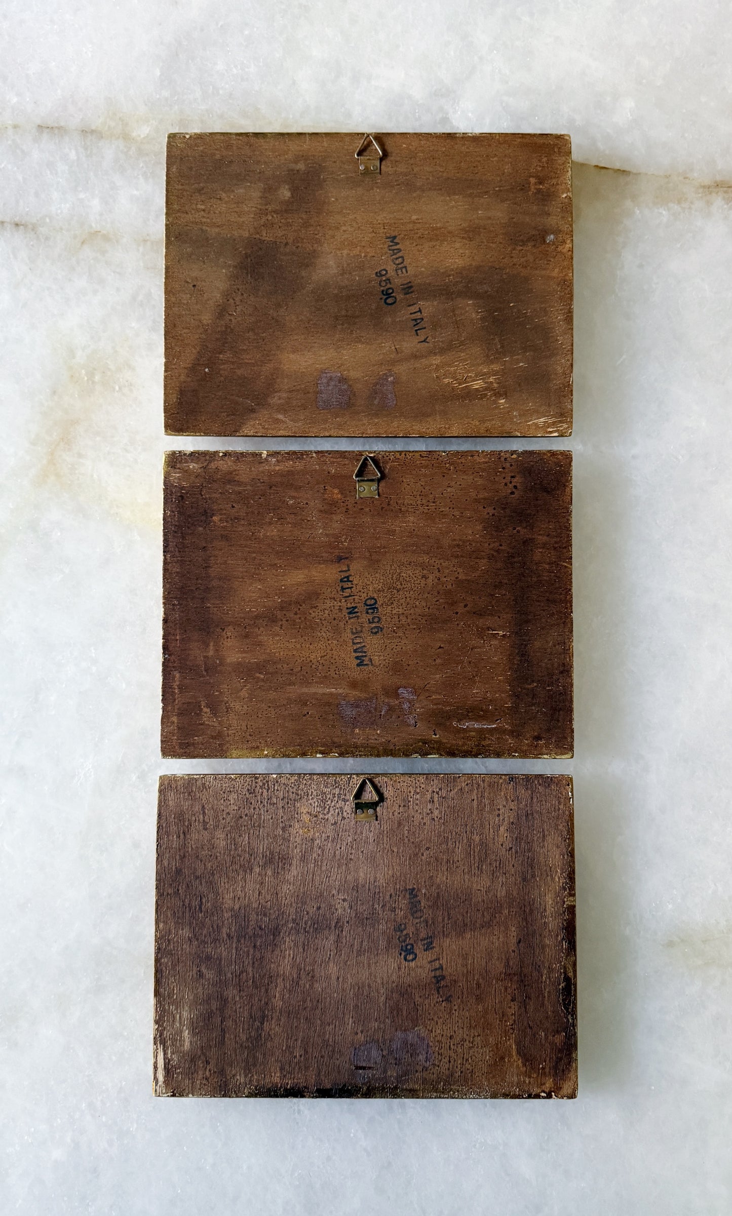 Vintage Italian Florentine Gilt Wood Landscape Plaques, Set of 3 | Framed Scenic Wall Art