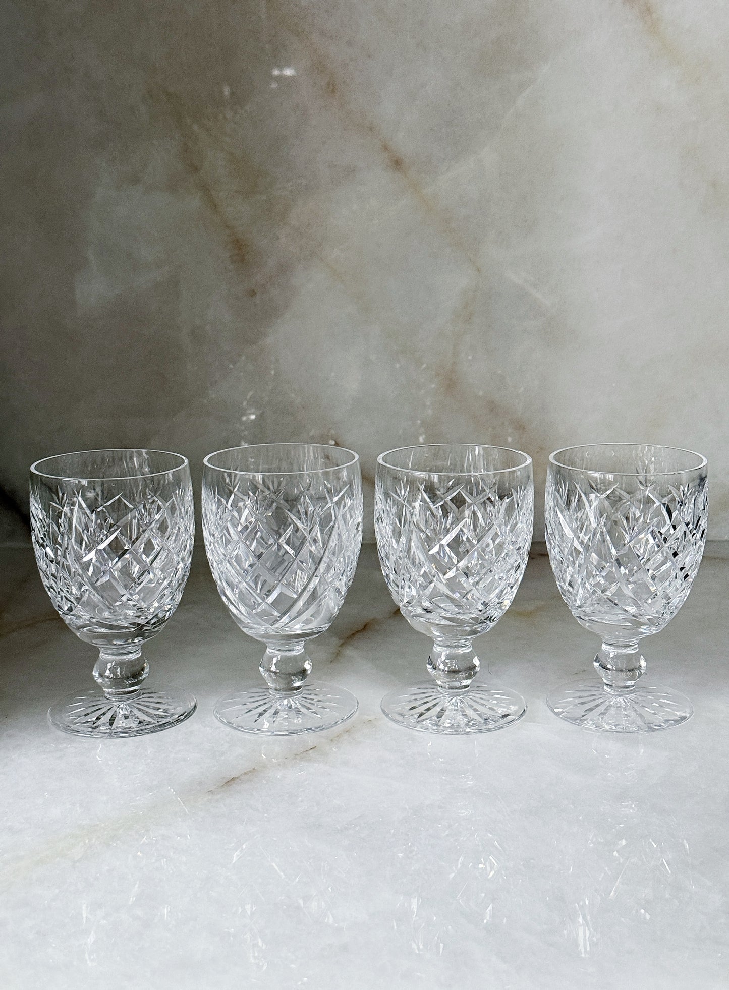 Vintage Waterford Donegal Crystal Water Goblets | Set of Four