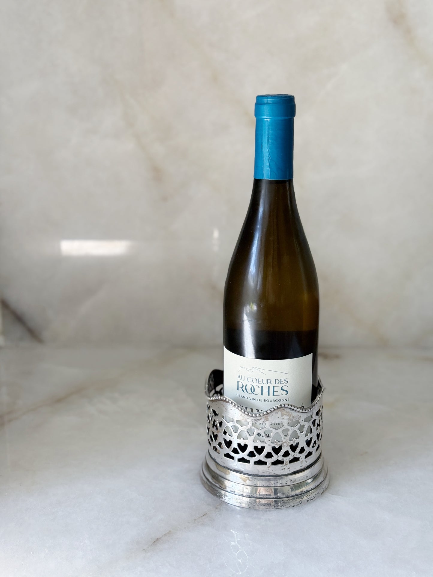 Vintage Tall Silver Wine Coaster