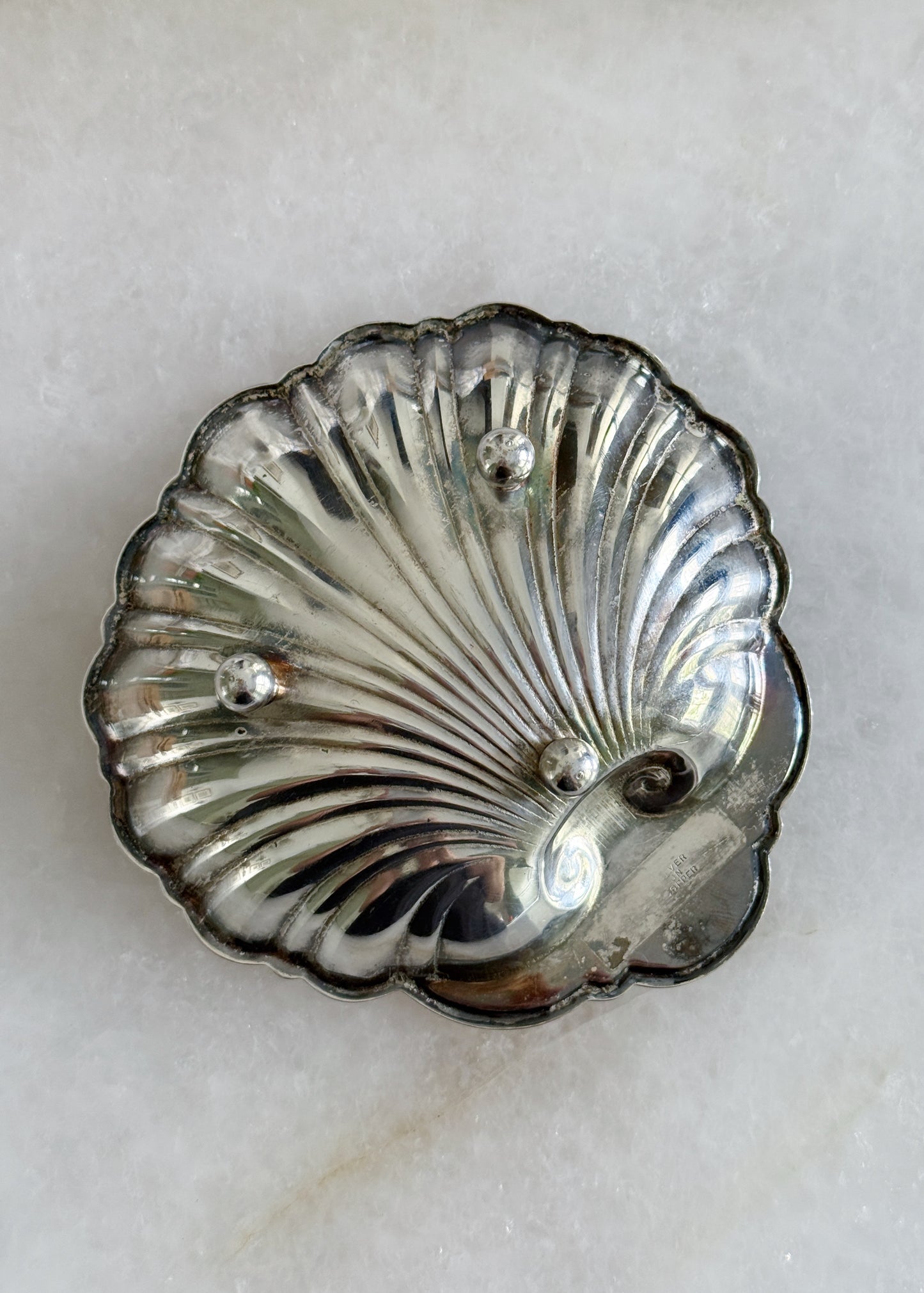 Vintage Silver Footed Small Shell Dish