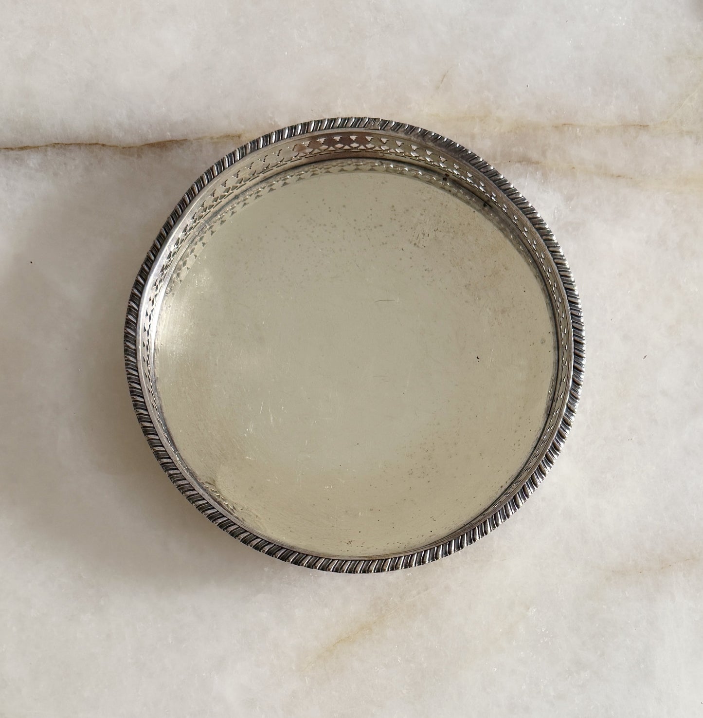 Vintage Silverplate Reticulated Edge Serving Tray