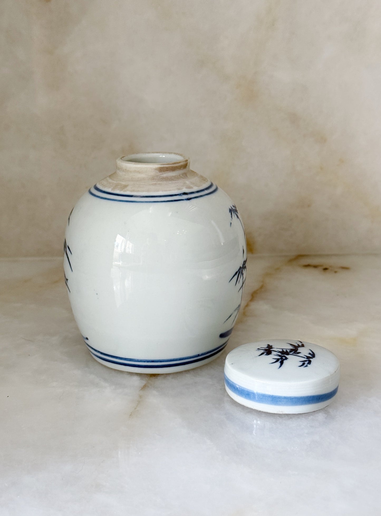 Petite Blue & White Chinoiserie Ginger Jar | Three Friends Motif