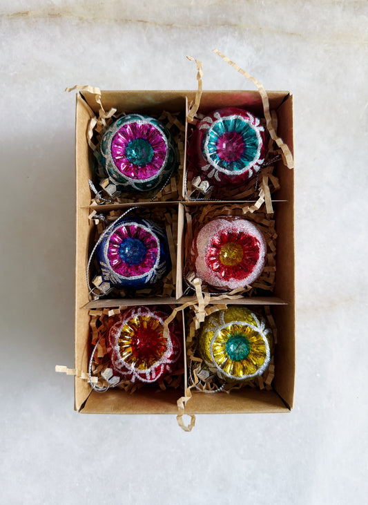 Colorful Indent Christmas Ornaments - Set of 6
