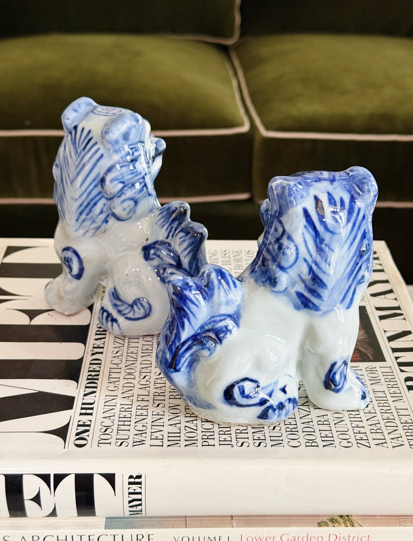 Celadon Green Foo Dogs | Pair