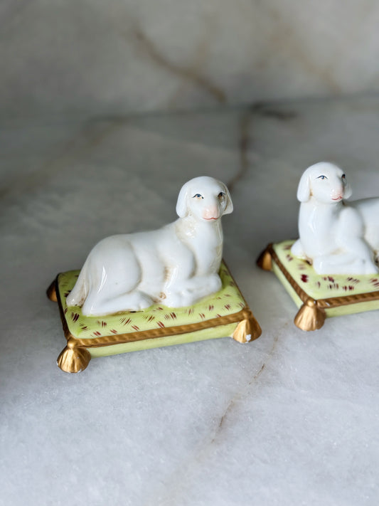Hand Painted Porcelain Sheep Figurines