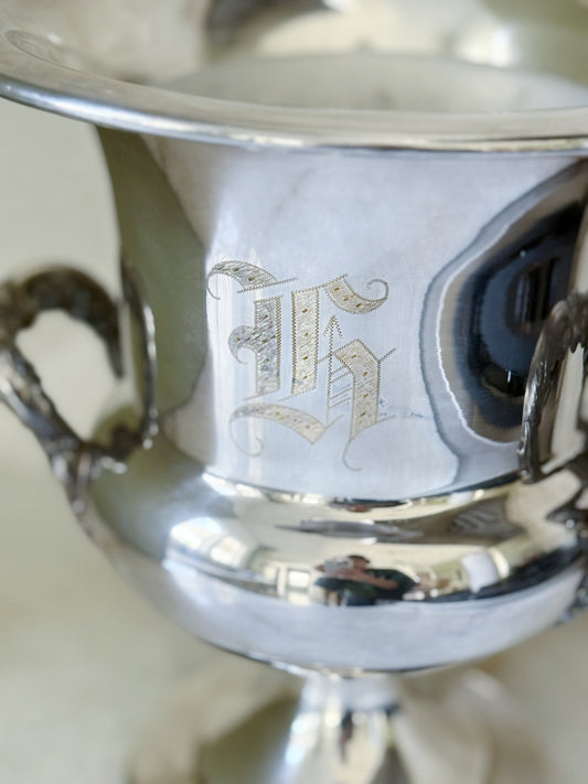 Vintage Engraved Silver Champagne Bucket