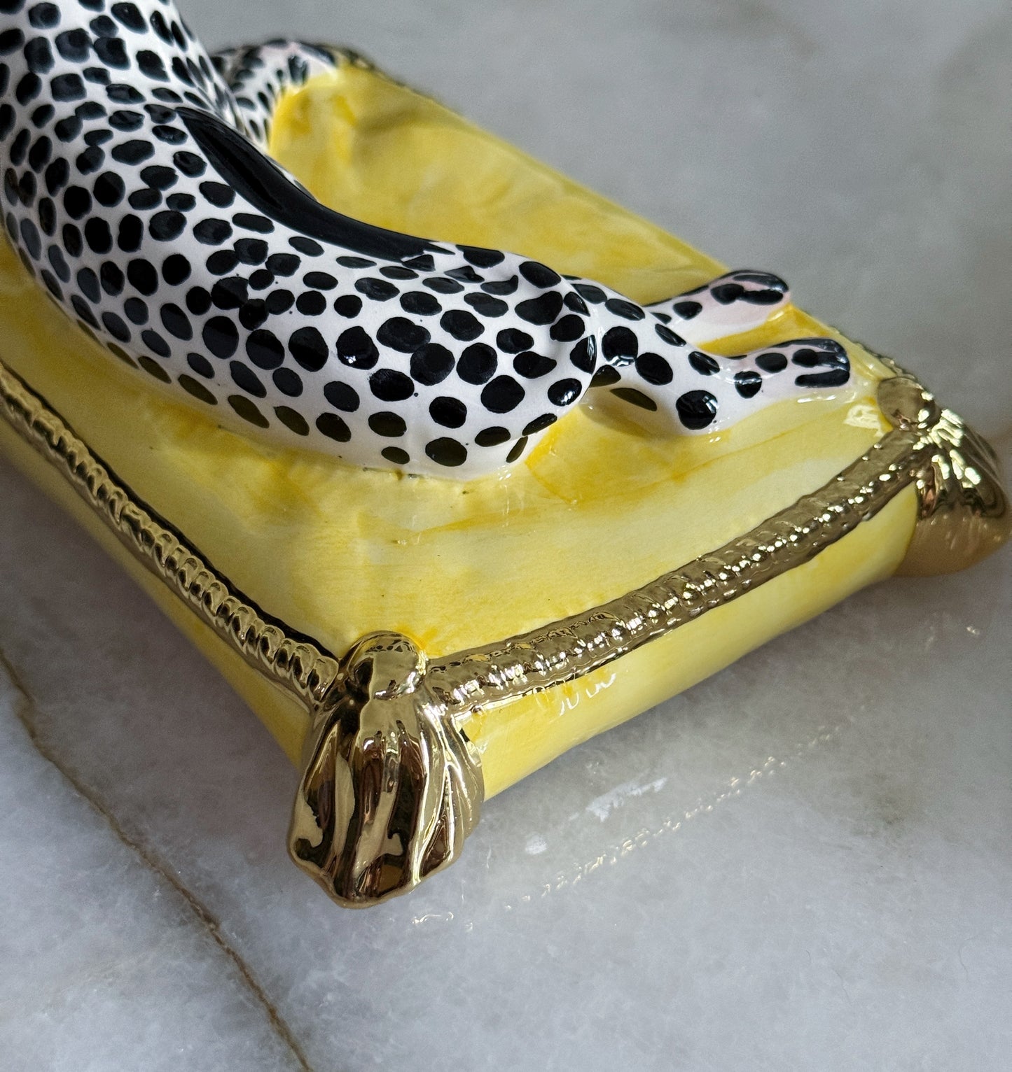 Pair of Porcelain Leopard Figurines