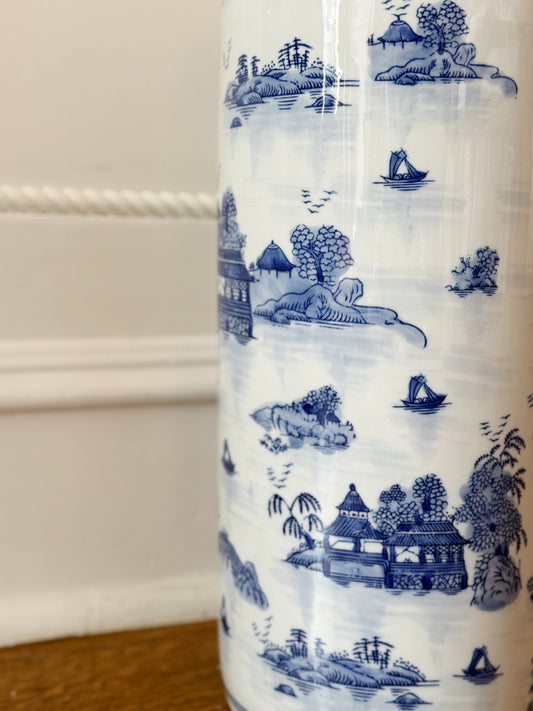 Blue & White Umbrella Stand - Blue Willow