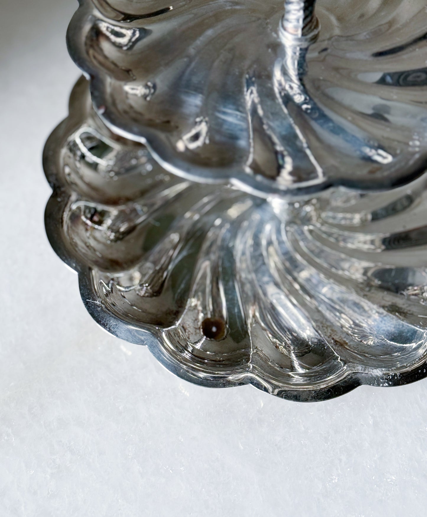 Vintage Silver Two Tier Serving Tray