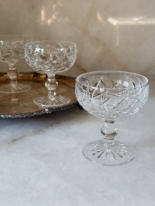 Vintage Waterford Donegal Crystal Champagne Coupes, Set of 4