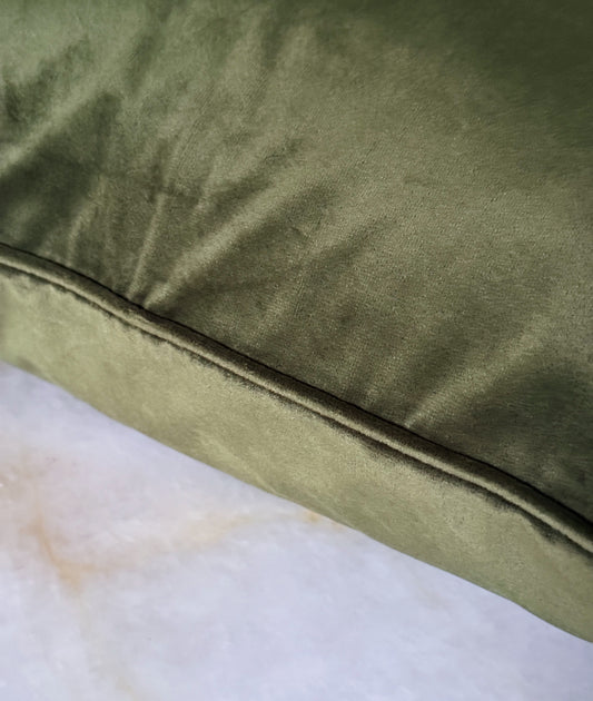 Emerald Green Velvet Throw Pillow with Down Insert | 20x20 Accent Pillow
