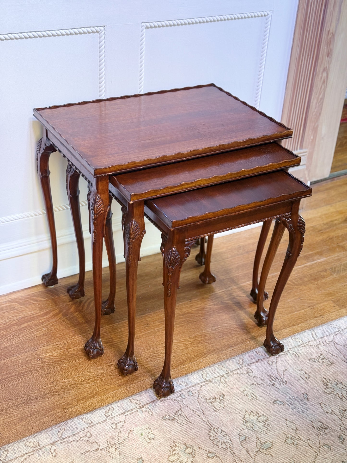 Antique mahogany nesting tables