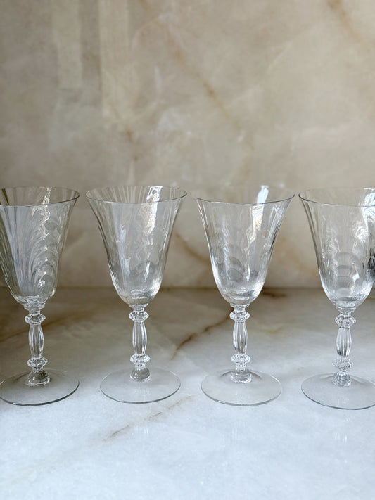 Vintage Glass Wine Goblets