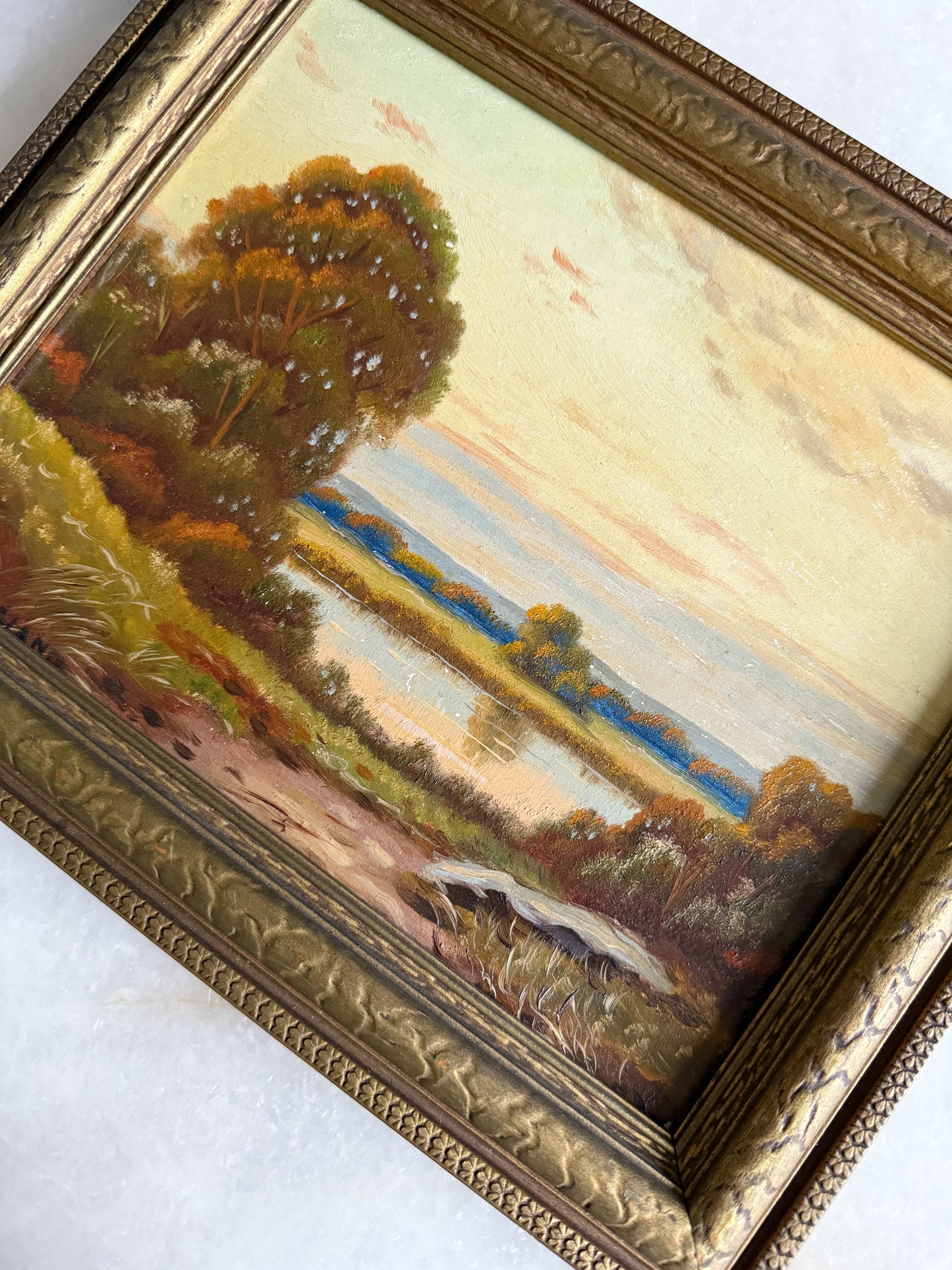 Vintage Framed Oil Painting, Rural Scene - Joseph Caggiano