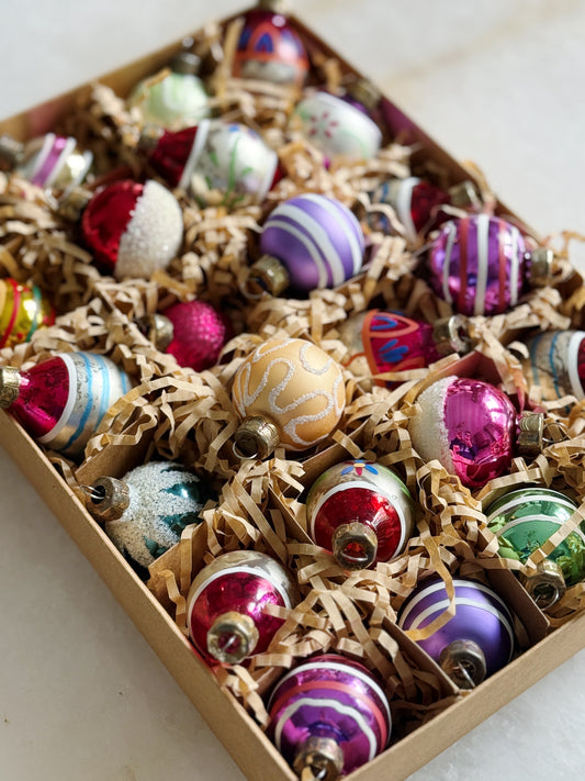 Heirloom Glass Christmas Ornaments - Set of 24