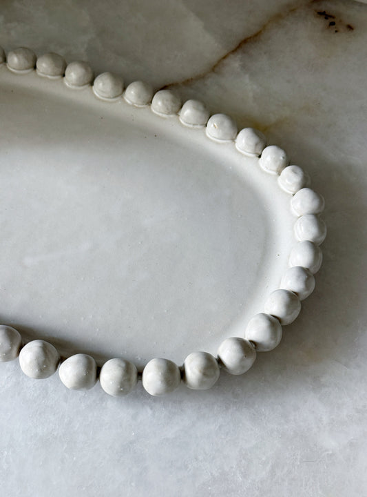 Handmade Stoneware Bubble Edge Serving Platter