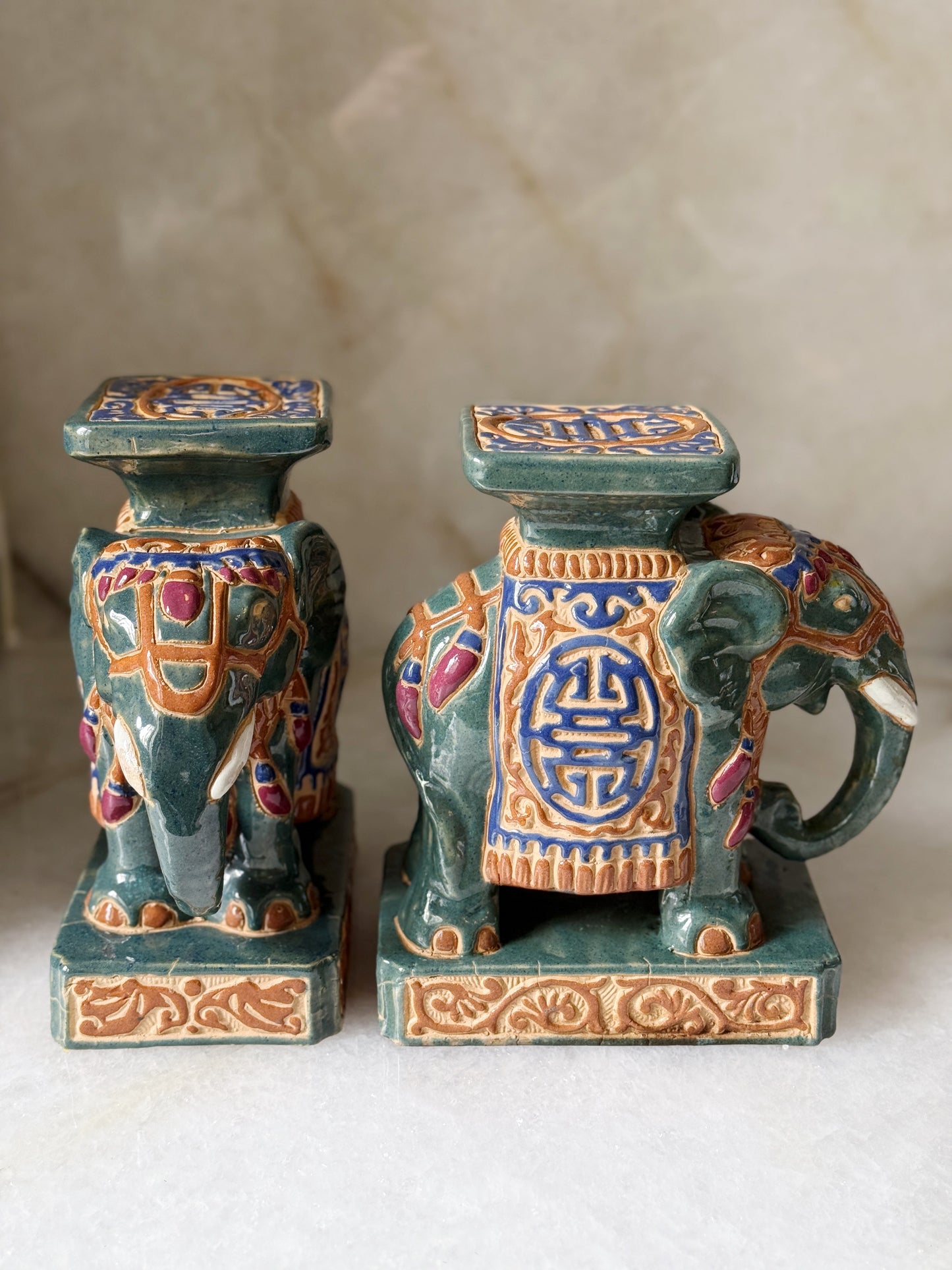 Pair of Vintage Elephant Plant Stands