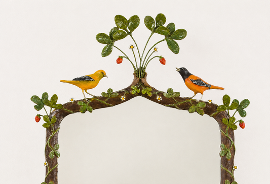 Carvers’ Guild Strawberry Thief Hand-Painted Mirror