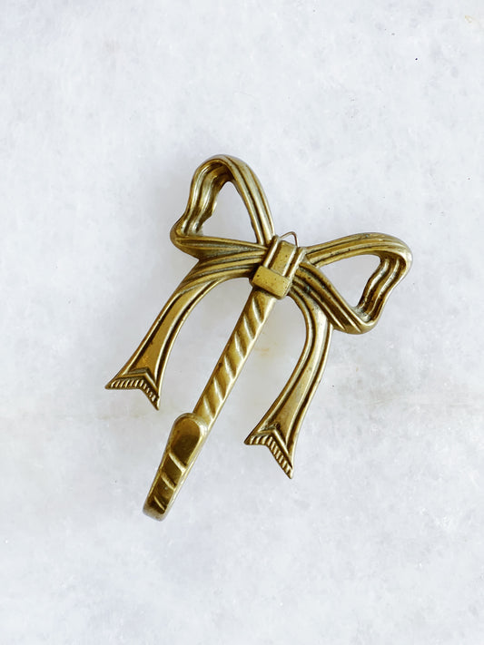 Vintage brass bow hook