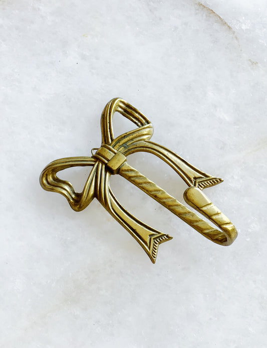 Vintage brass bow hook