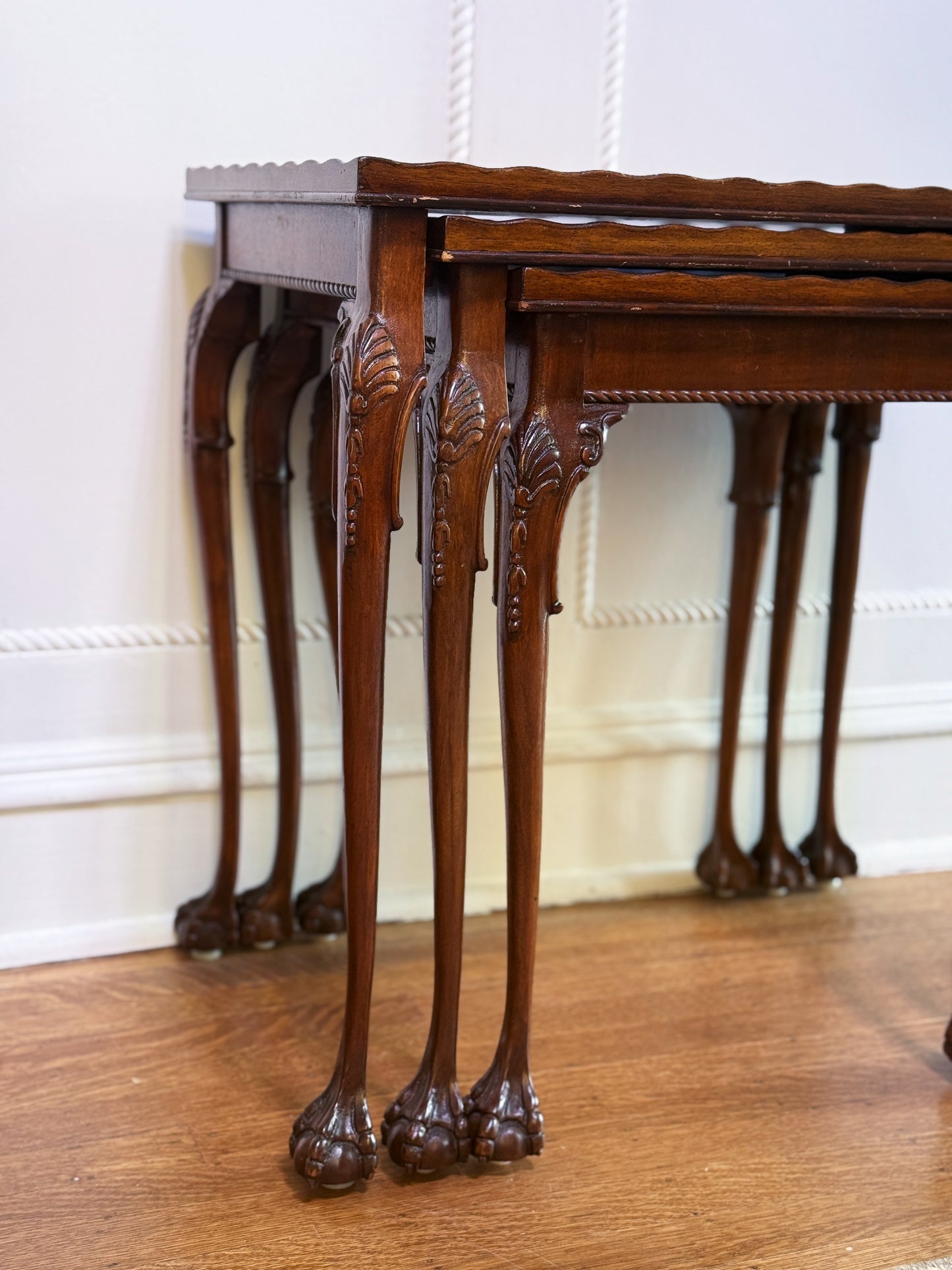 Antique mahogany nesting tables