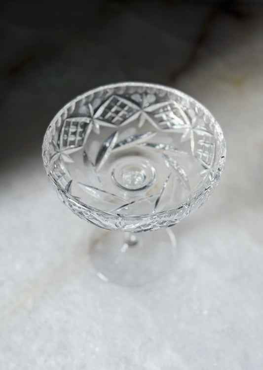 Vintage American Brilliant Cut Glass Pedestal Dish