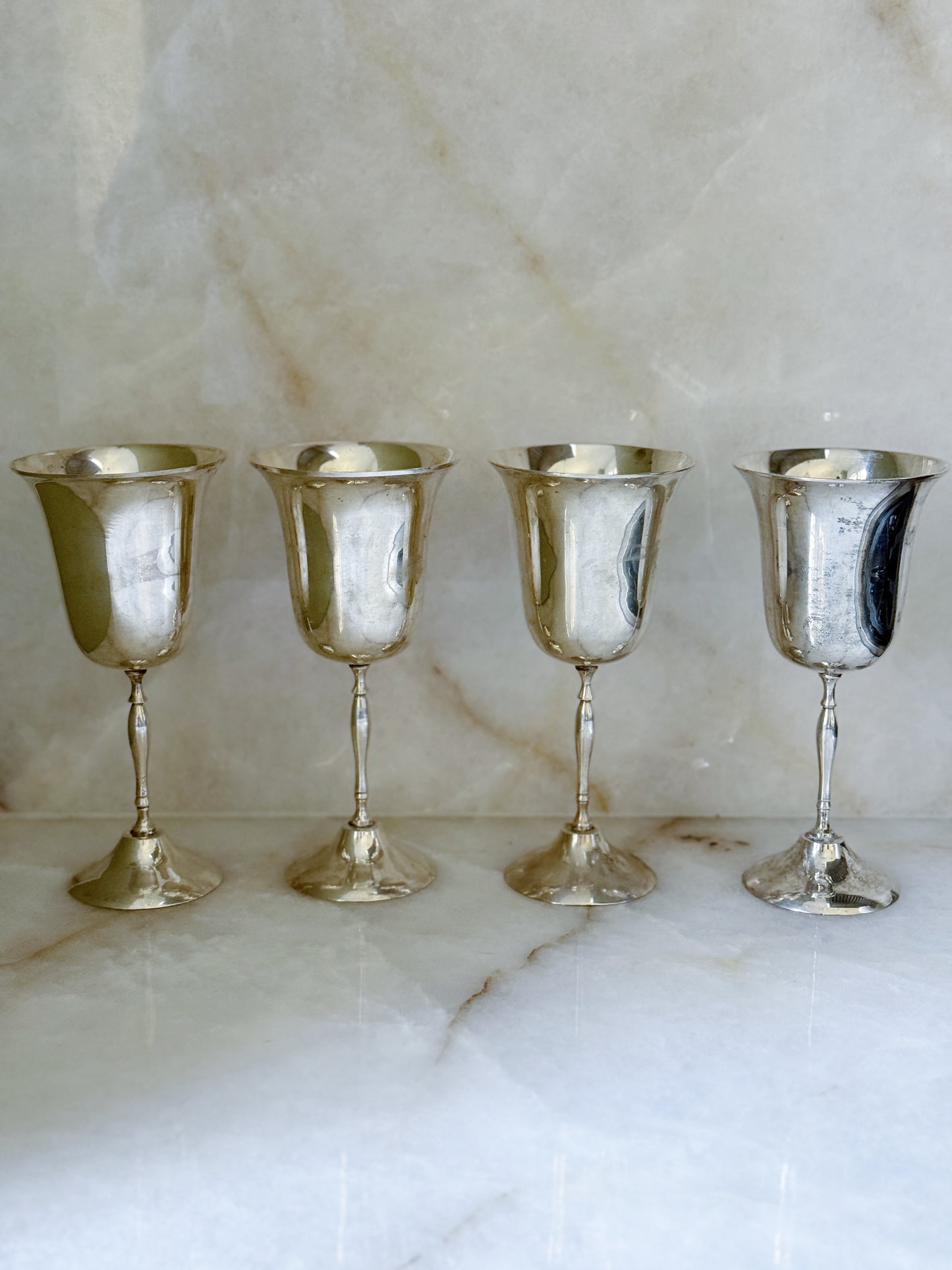 Set of Vintage Silver Goblets