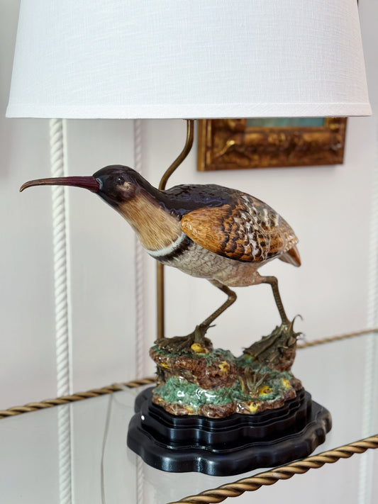 Hand-Painted Shorebird Table Lamp