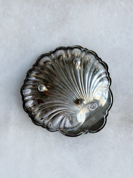 Vintage Silver Shell Dish