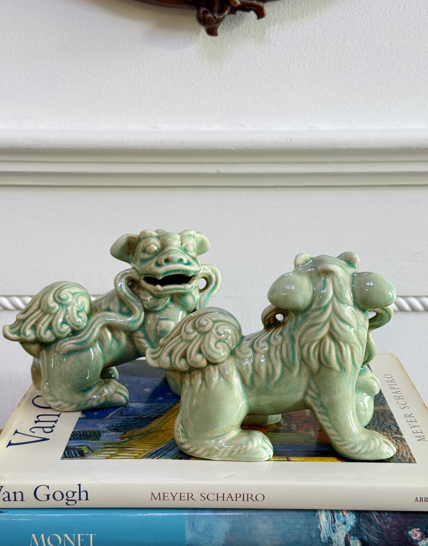 Celadon Green Foo Dogs | Pair