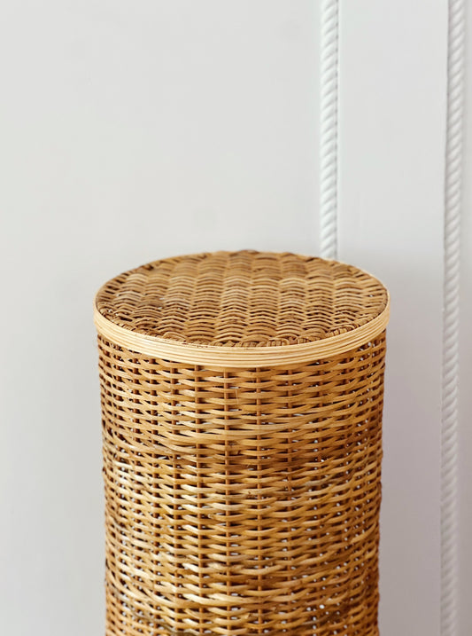 Tall Round Wicker Pedestal
