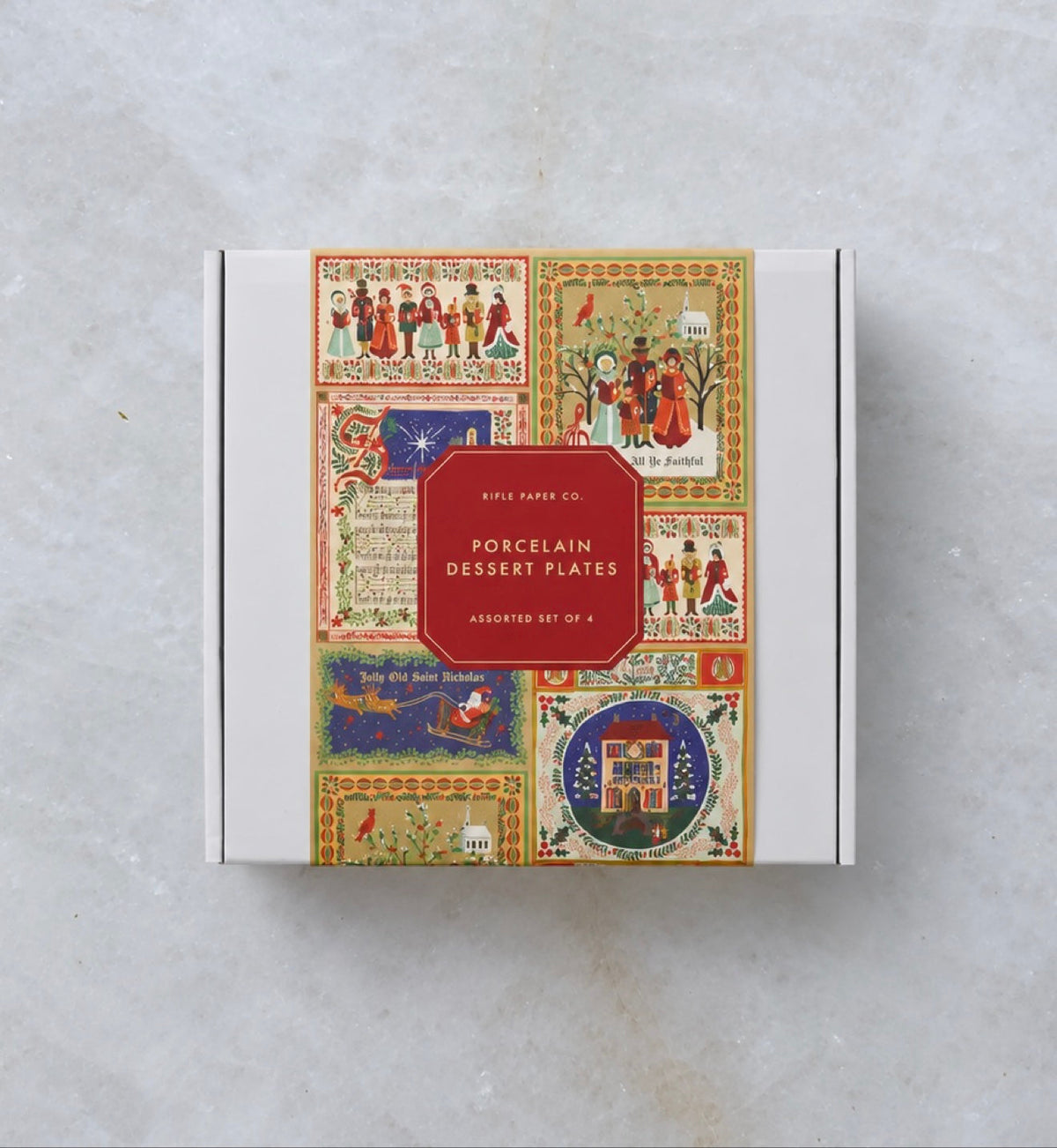 Rifle Paper Co. porcelain dessert plates gift box, set of 4