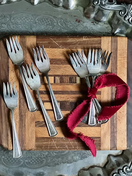 Set of Antique Silver Dessert Forks