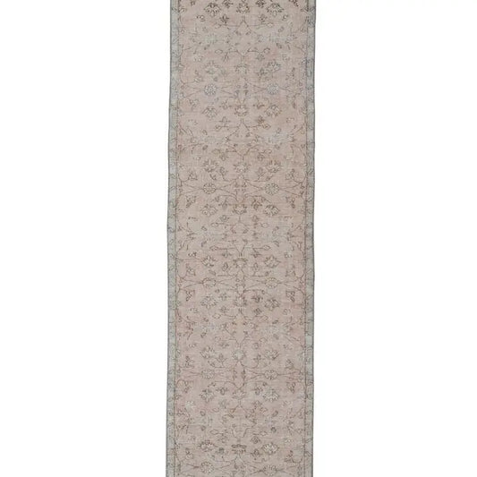 vintage runner Turkish oushak rug in pink