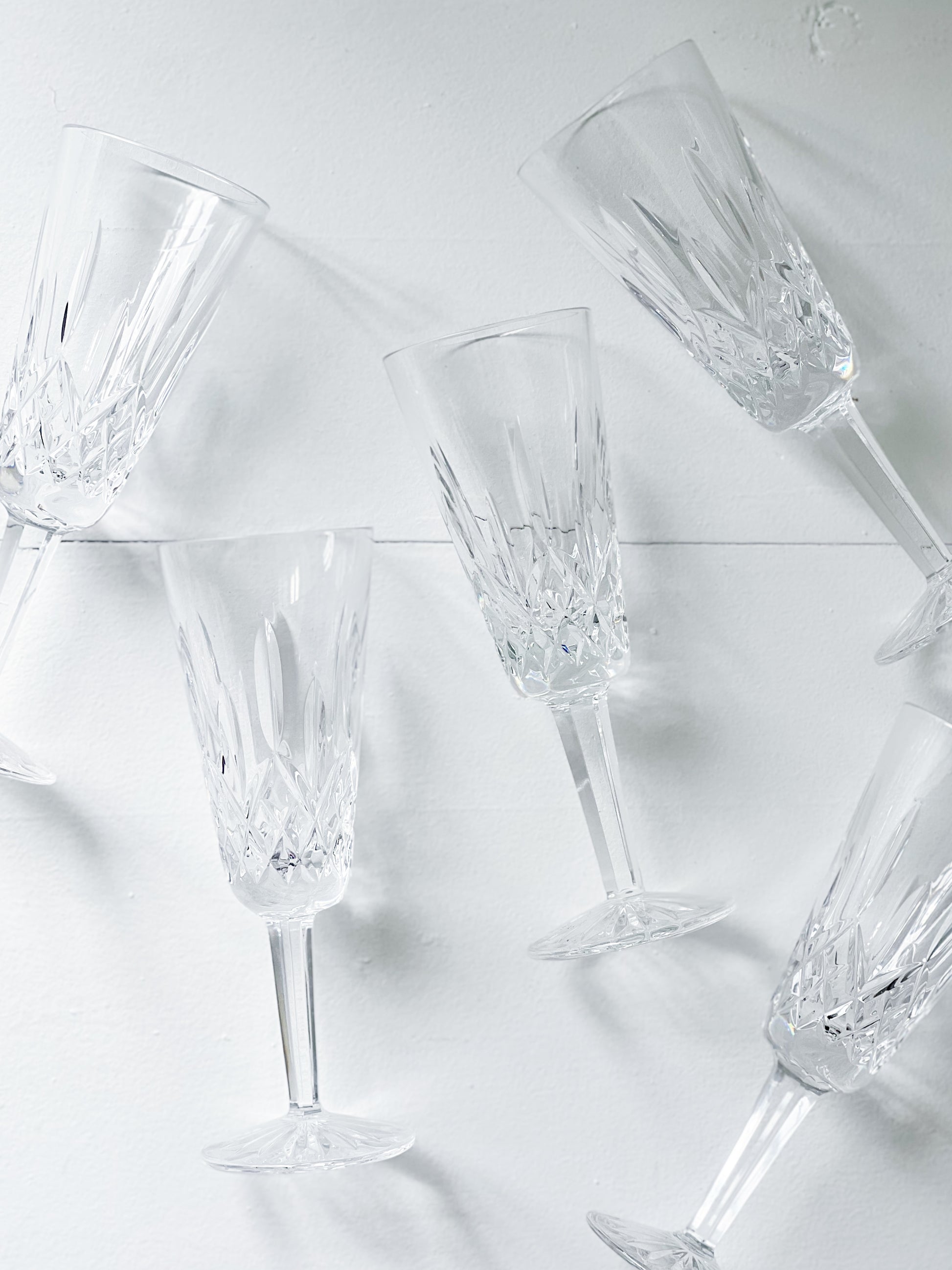 vintage waterford crystal Lismore champagne flutes