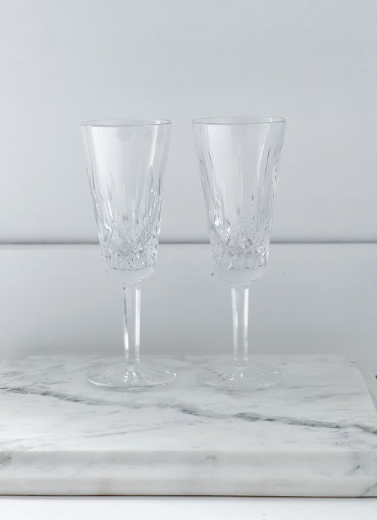 vintage Waterford crystal Lismore champagne flutes