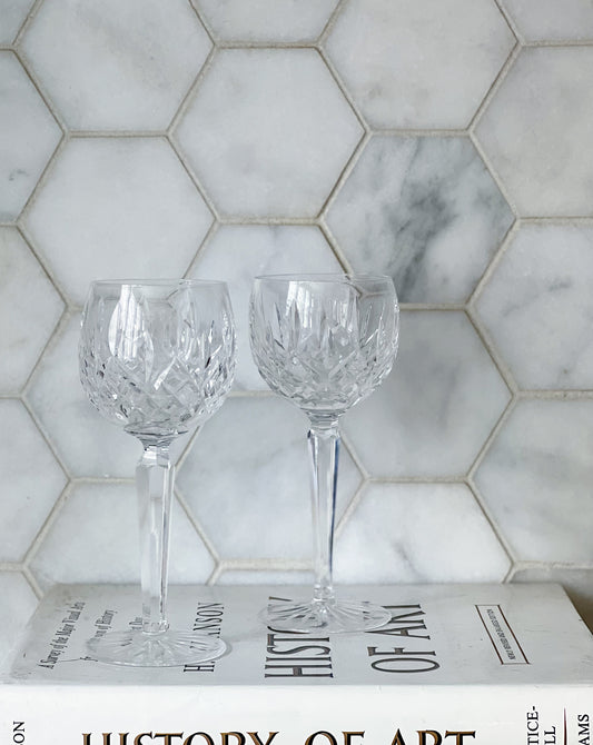 vintage waterford crystal balloon wine hock glasses