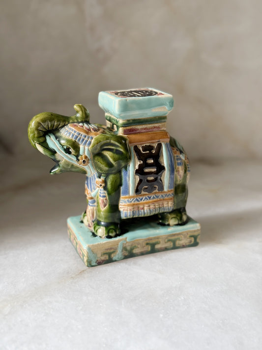 Vintage Elephant Green Figurine