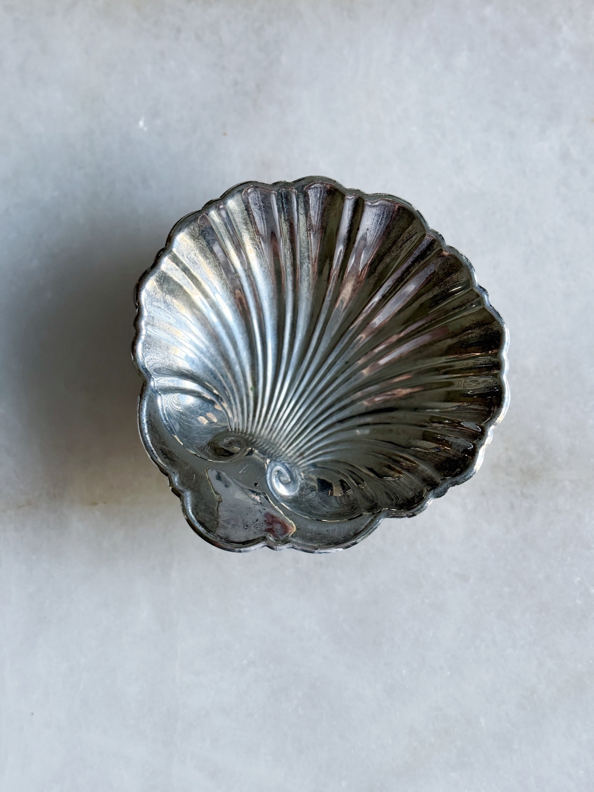 Vintage Silver Shell Dish