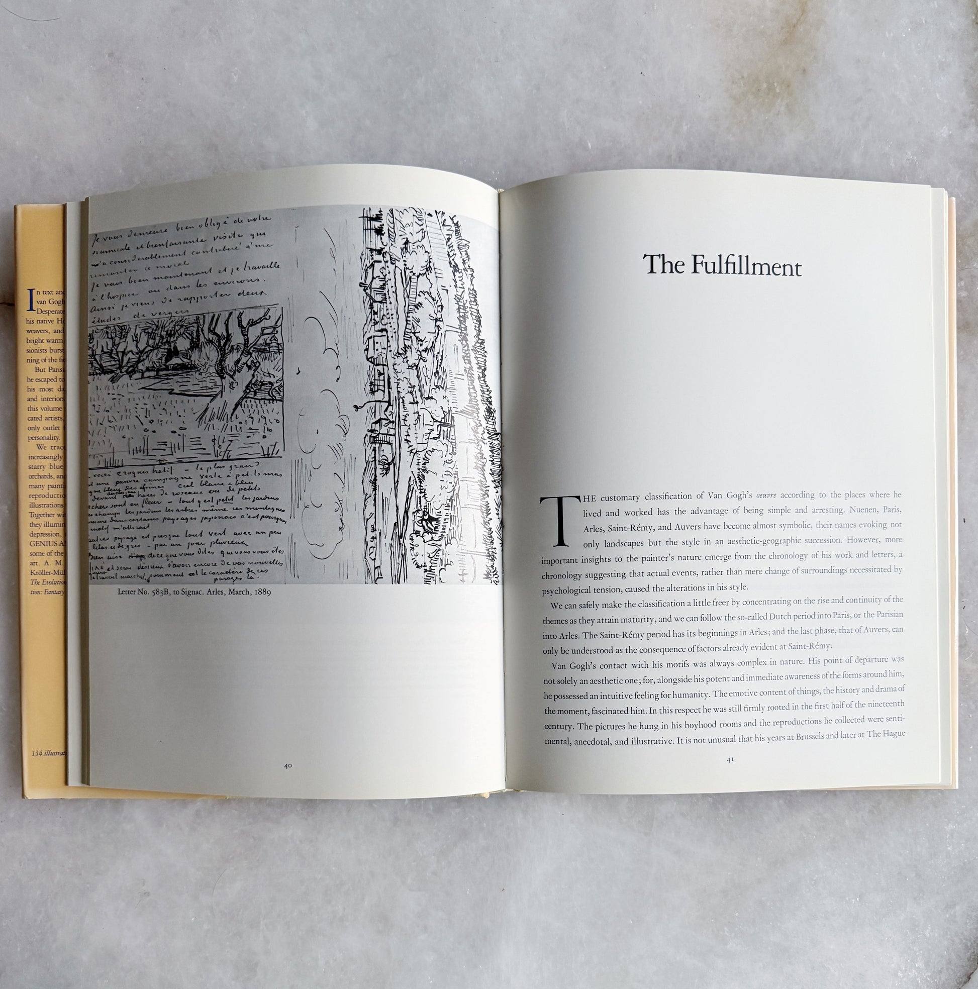 Vintage coffee table Book titled 'Vincent van Gogh: Genius and Disaster' by A. M. Hammacher on a textured surface