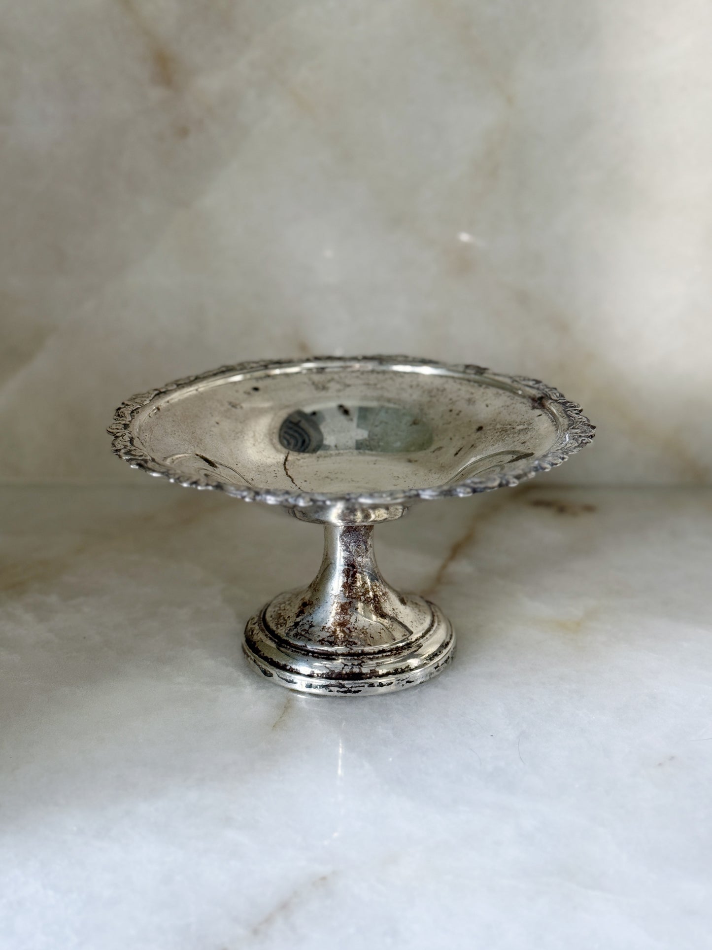 Vintage Silver Pedestal Compote Dish